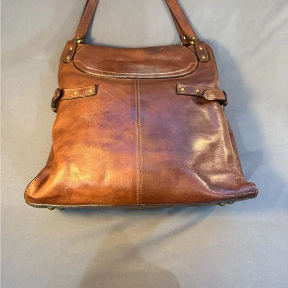 Vintage Paolo Masi  Leather  Large Brown Made In  Italy Purse Bag  Satchel - Picture 15 of 16